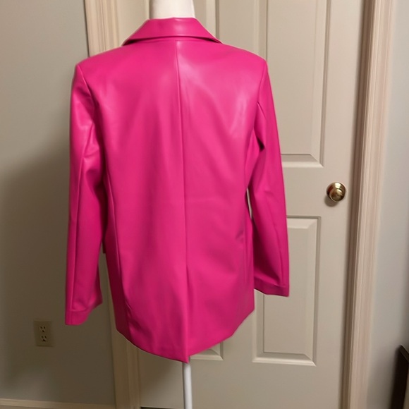 Steve Madden vegan leather, hot pink blazer - Picture 2 of 10